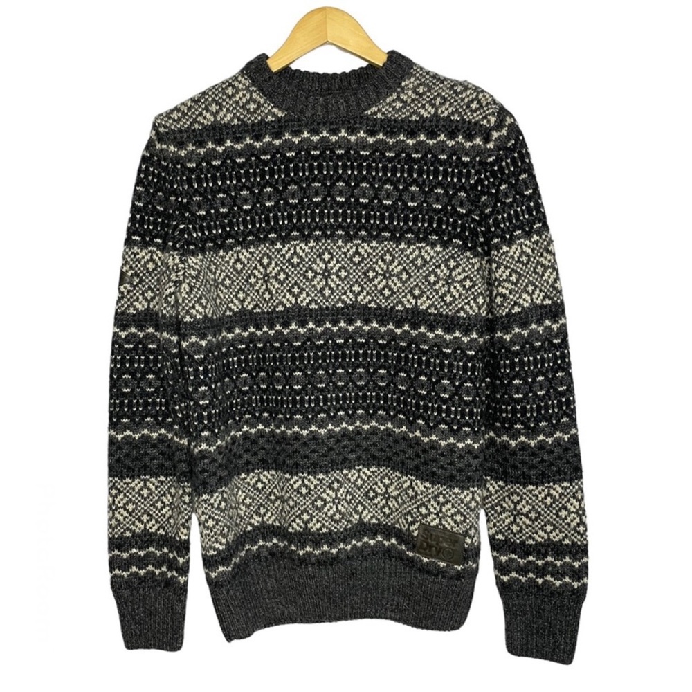 SuperDry Vintage  Wool Blend Vintage Nordic Knit Sweater